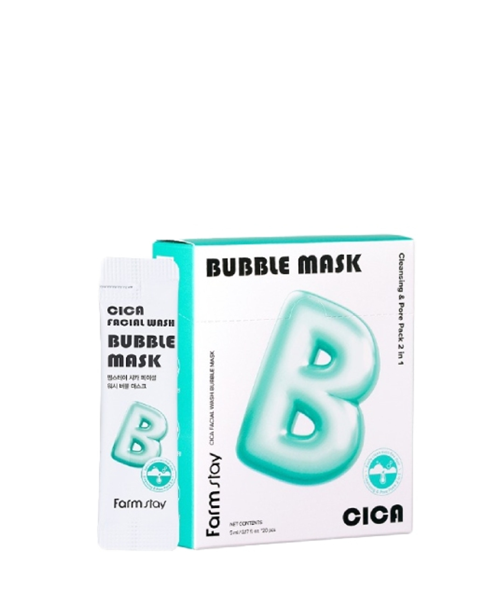 FarmStay Cica Facial Wash Bubble Mask