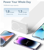 Внешний аккумулятор с магнитом повербанк PowerBank 10000mAh 30W белый Magnetik Mini BASEUS РРСХМ1030