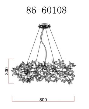 86-60108 Люстра Flora d.80*45 см, металл цвет золото