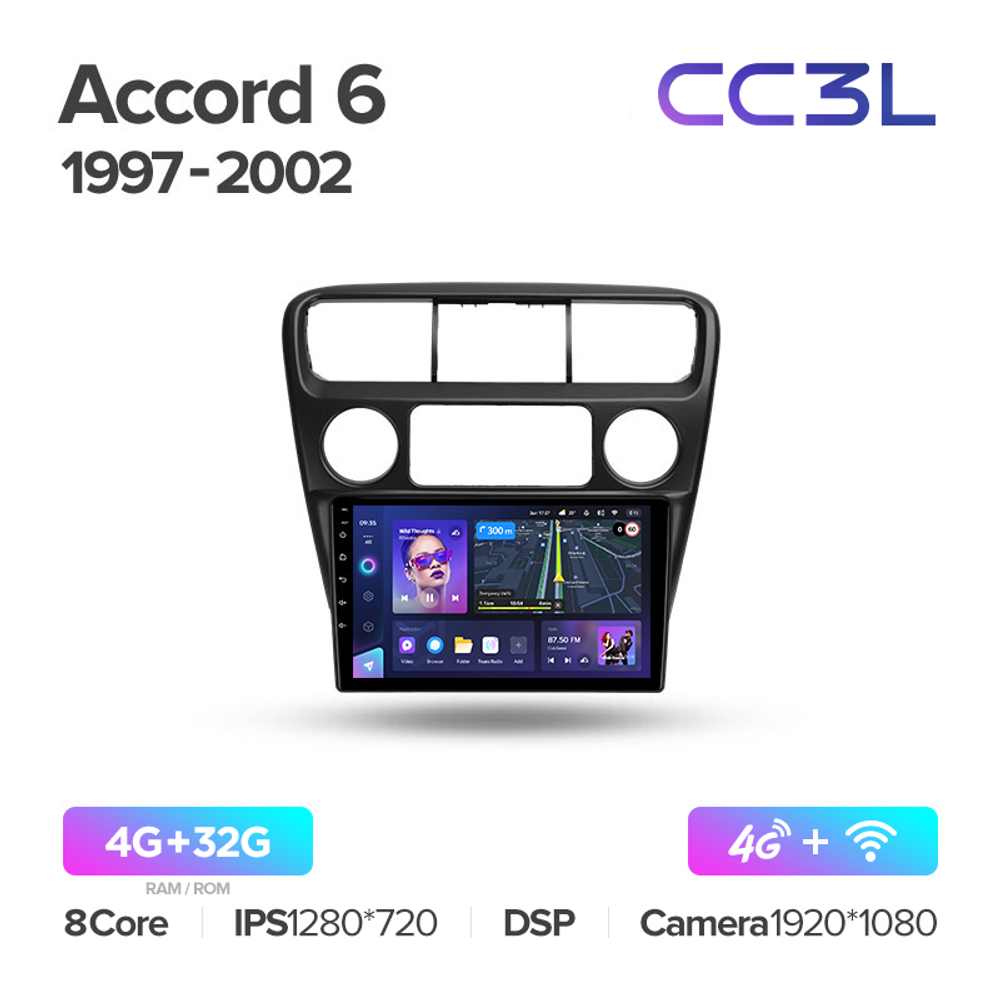 Teyes CC3L 9"для Honda Accord 6 1997-2002
