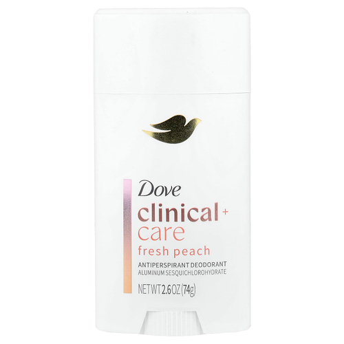 Dove, Clinical + Care, дезодорант-антиперспирант, свежий персик, 74 г (2,6 унции)