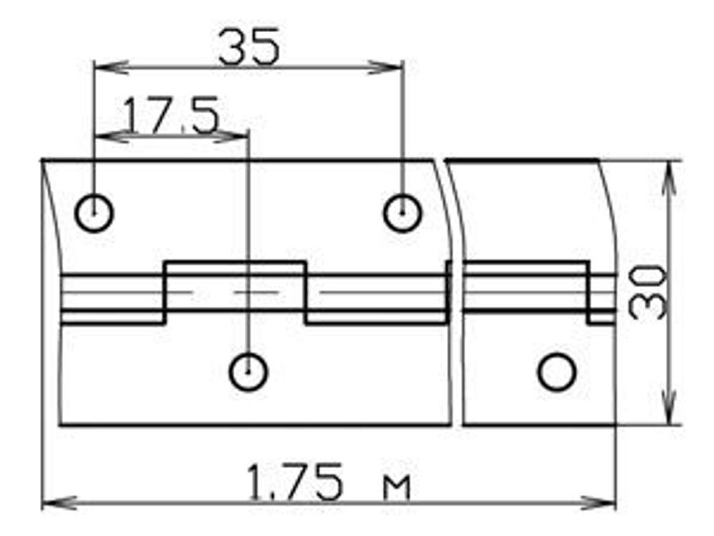 Петля рояльная 1,75 мм латунированная (50шт)