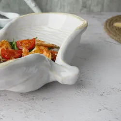 Салатник 325 мл 24,5*16 см h7 см емкость для закусок Gray Shell Frutti di Mare P.L. [1]