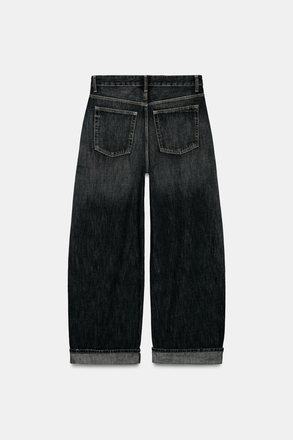 ДЖИНСЫ TRF BAGGY FOLDED СО СРЕДНЕЙ ПОСАДКОЙ — ZARA