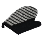 Мочалка «Мужская» варежка, 18х22 см, medium/soft, чёрно-серая, для бани и сауны «Банные штучки»/ 30