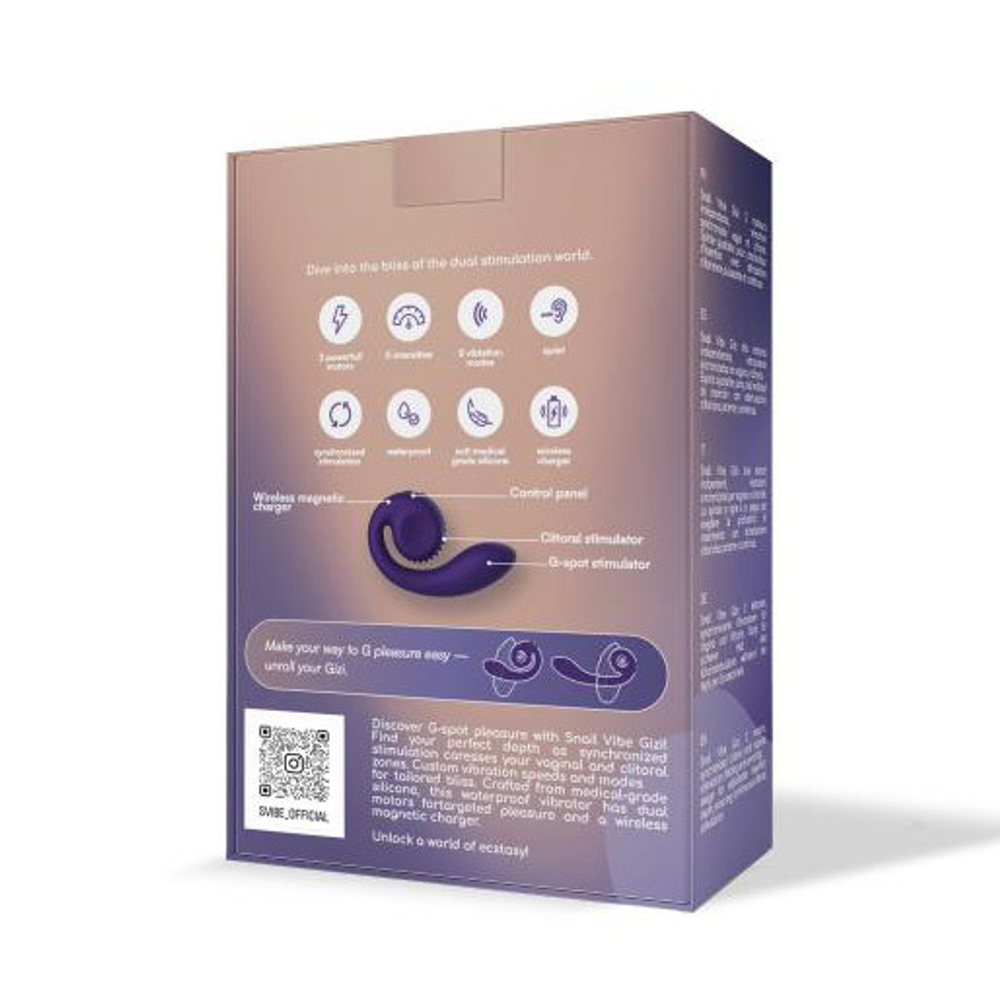 Фиолетовый вибромассажёр SVibe Gizi Snail Purple VG-P