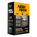 NISHMAN HAIR BUILDING KERATIN FIBER & LOCKING MIST SPRAY SET, DARK BROWN - Загуститель для темно-коричневых волос 2в1