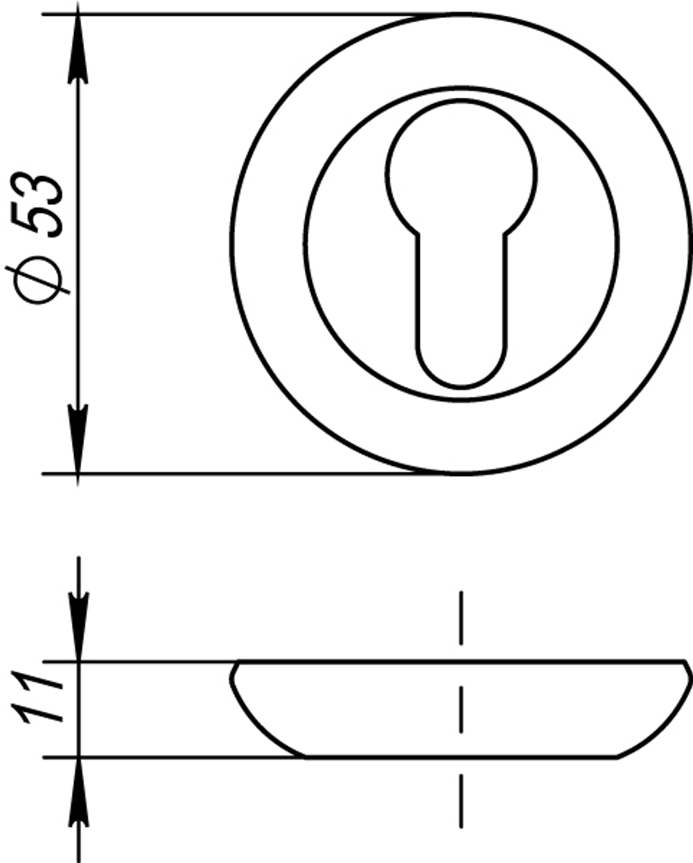 Накладка под цилиндр ET.R.RM54 (ET RM) ABG-6 зелёная бронза