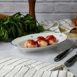 Блюдо овальное 25,2*15,7 см h3,6 см 250 мл глубокое Blue Flower P.L. Proff Cuisine [1]