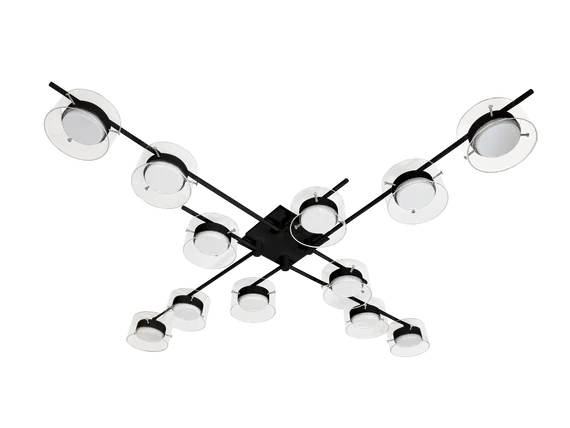 Люстра потолочная Rilon 5301/12 BK, 12×15 Вт, чёрная