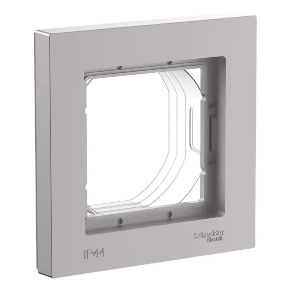 Рамка пластиковая на 1 пост Systeme Electric AtlasDesign Aqua Алюминий ATN440301