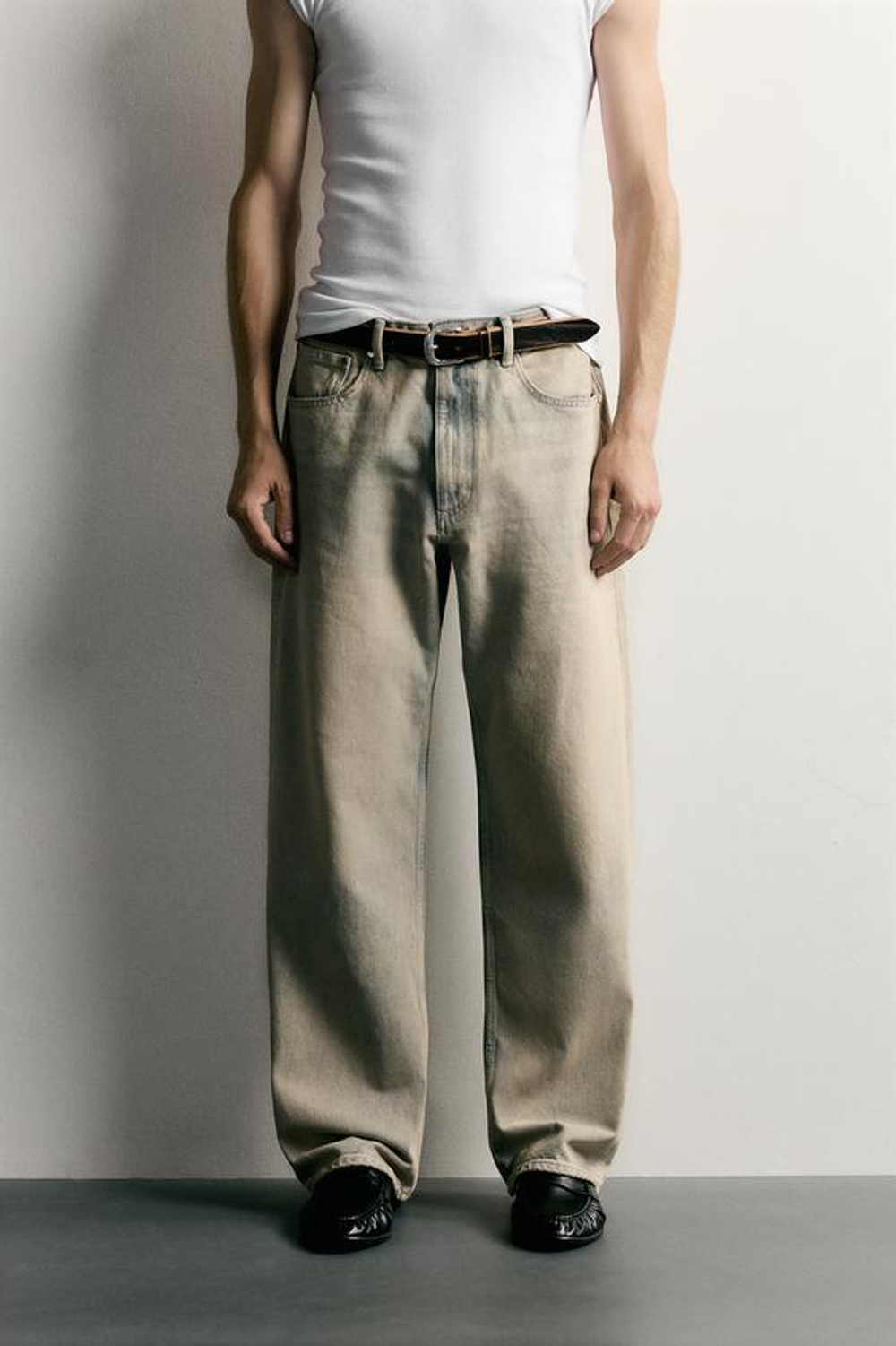 ZARA ДЖИНСЫ LOOSE FIT, ЗЕЛЕНОВАТО-СИНИЙ