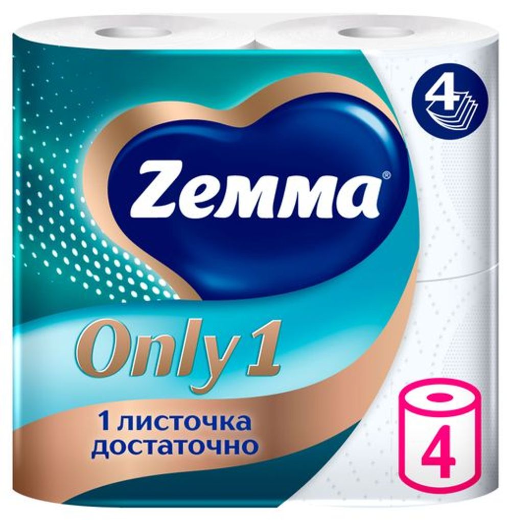 Бумага туалетная Zemma Only1 4-сл. 8 рул. 7