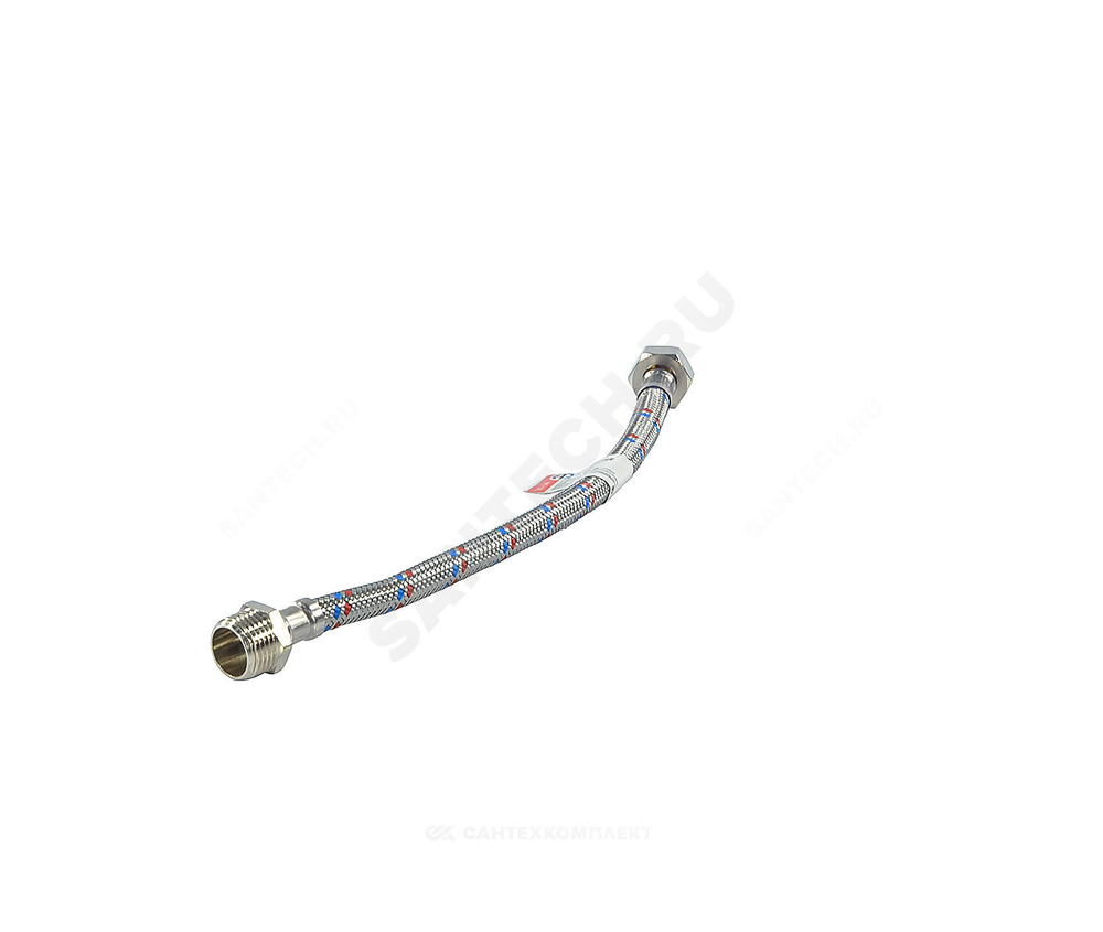 Подводка гибкая для воды нержавеющая оплетка 1/2" г-ш L=1.2м AQUALINE 01433