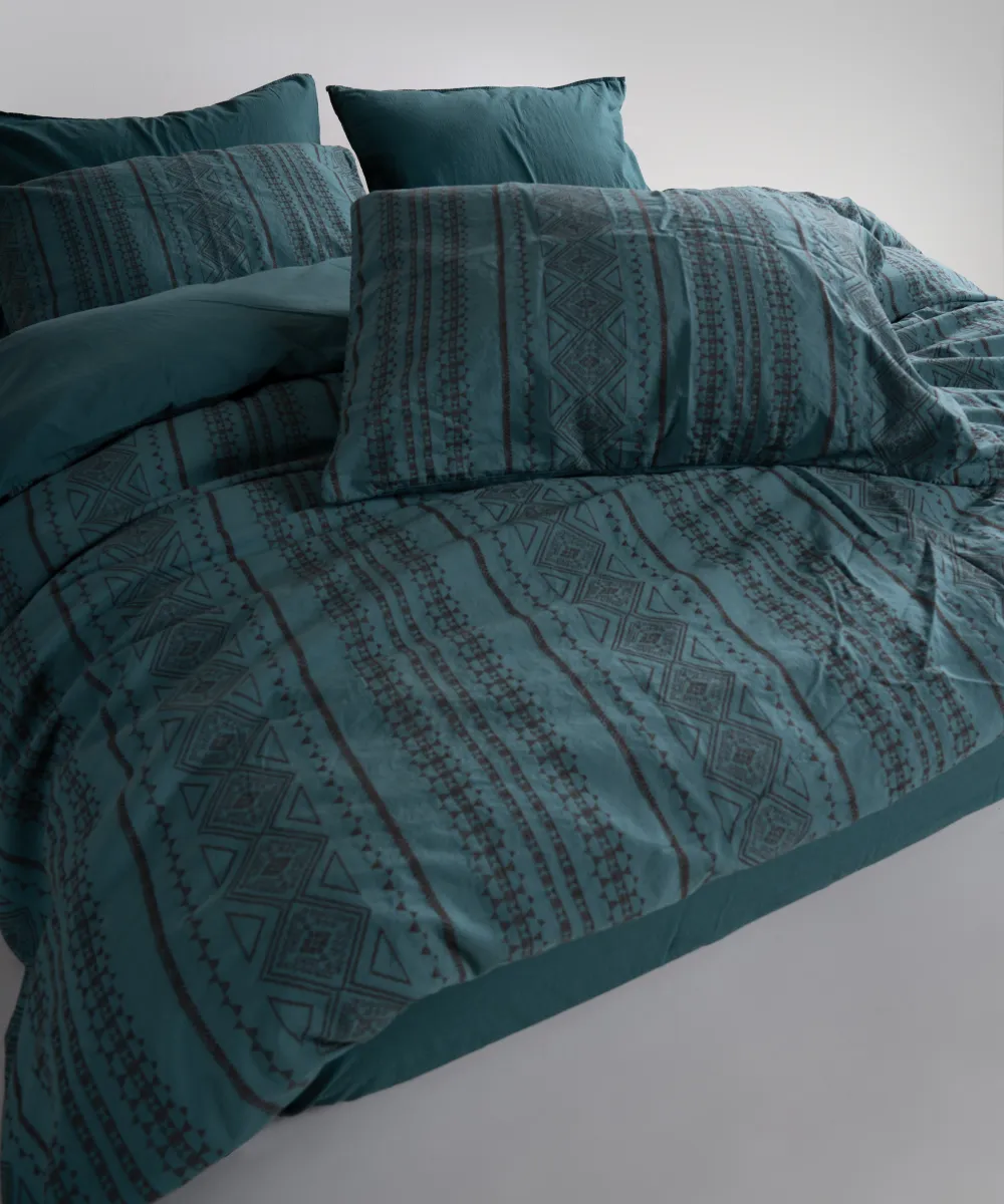 Lımasso КПБ 4 пр. Coastal Trio Dark Green ЕВРО пододеяльник 200*220, простынь 240*260, наволочки 50*70 2шт — фото 7