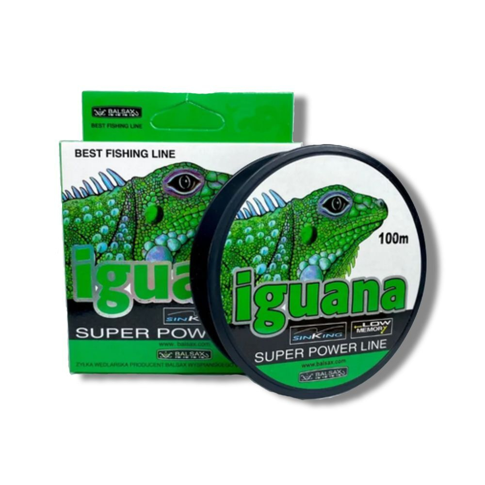 Монофильная леска для рыбалки Balsax Iguana (box) 100м 0,35мм 14,4кг светло-зеленая (1 штука). Товар уцененный