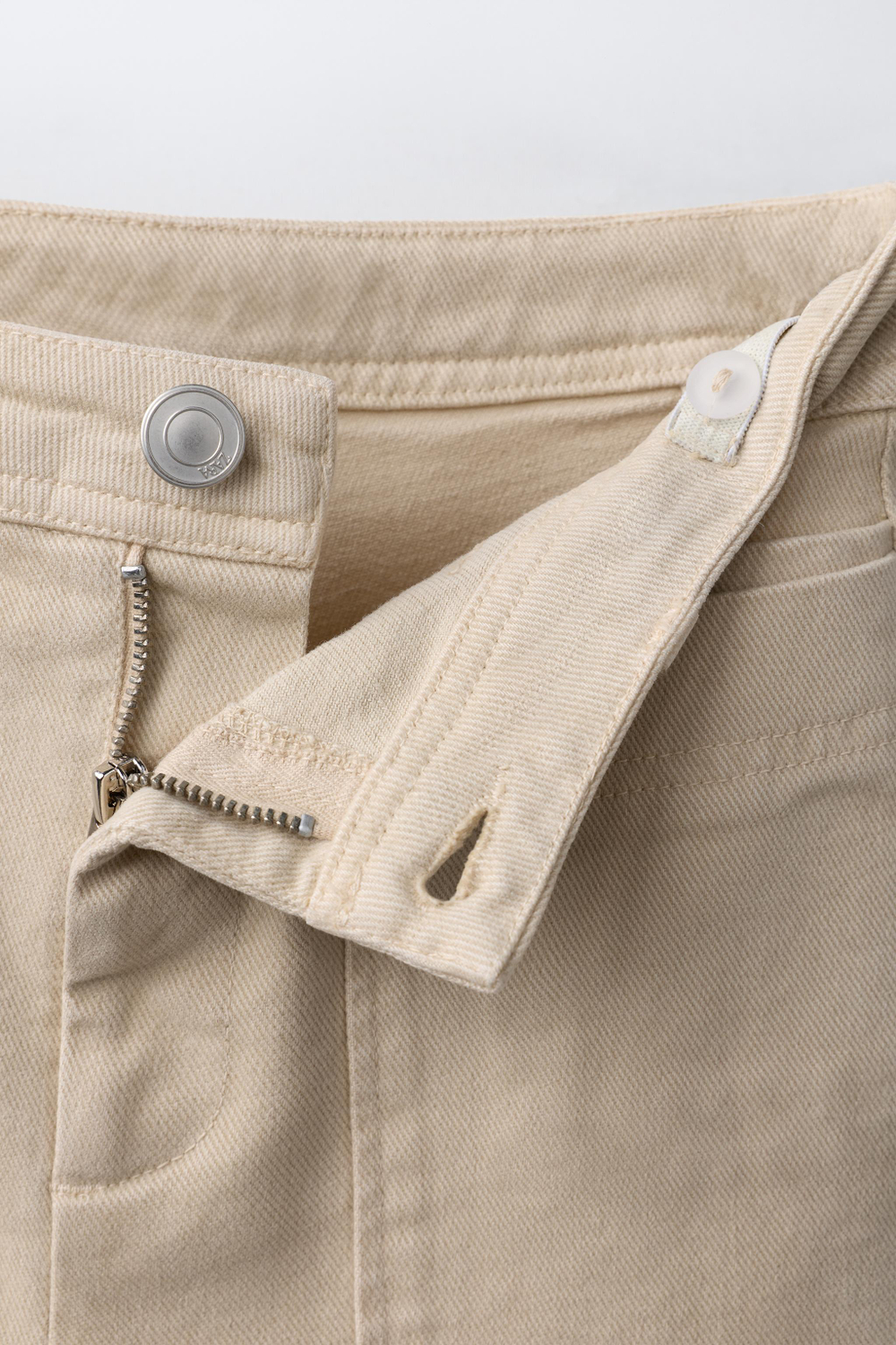 ZARA БРЮКИ FLARED CARGO, ЭКРЮ