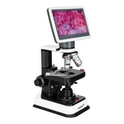 Микроскоп цифровой Levenhuk D450L LCD 7" - вид спереди в три четверти справа