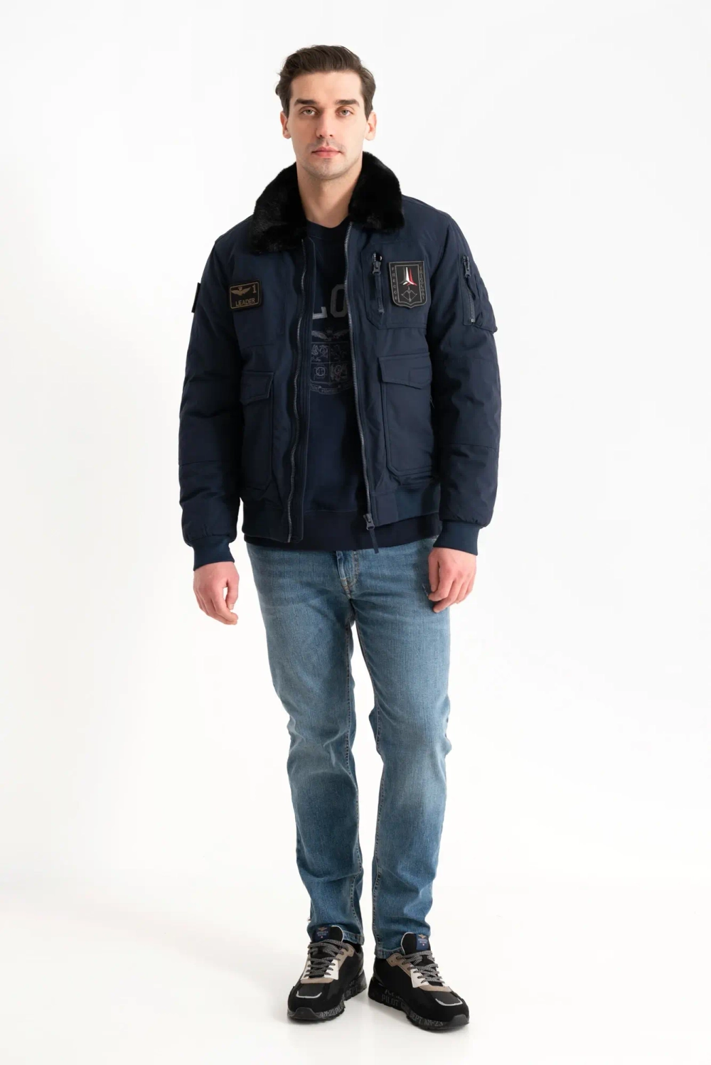 Джинсы муж. AERONAUTICA 184 голубой