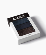 Мужские трусы шорты Atlantic, набор из 3 шт., хлопок, океан + темно-синие + коричневые, 3MH-216