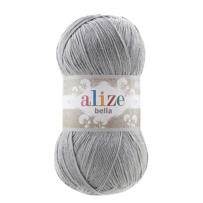 Пряжа Alize (Ализе) Bella 100 / уп.5 мот. по 100 г, 360м, 021 серый A