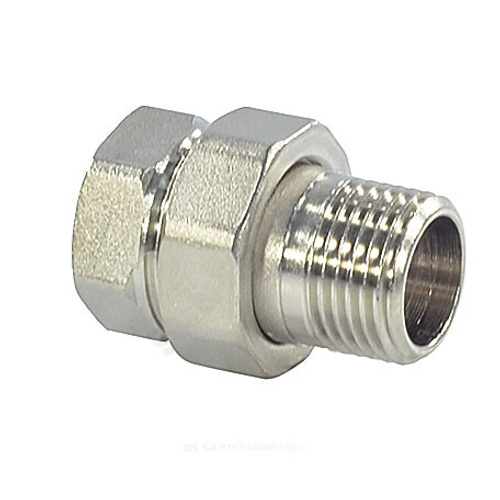 Соединитель латунь никель американка Ду 15 (1/2") прямой ВР/НР SantechSystems