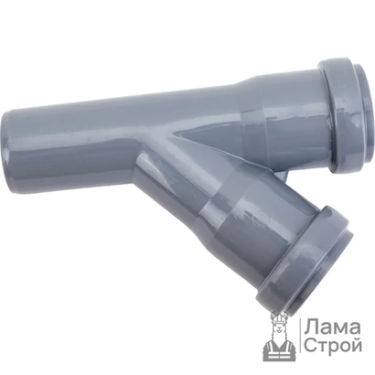 Тройник ПВХ 40 × 40/45 безнапорный серый