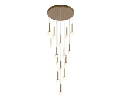 07530-15A,36 Люстра каскадная Монс латунь d50 h500 Led 75W (3000K). ТМ Kink Light