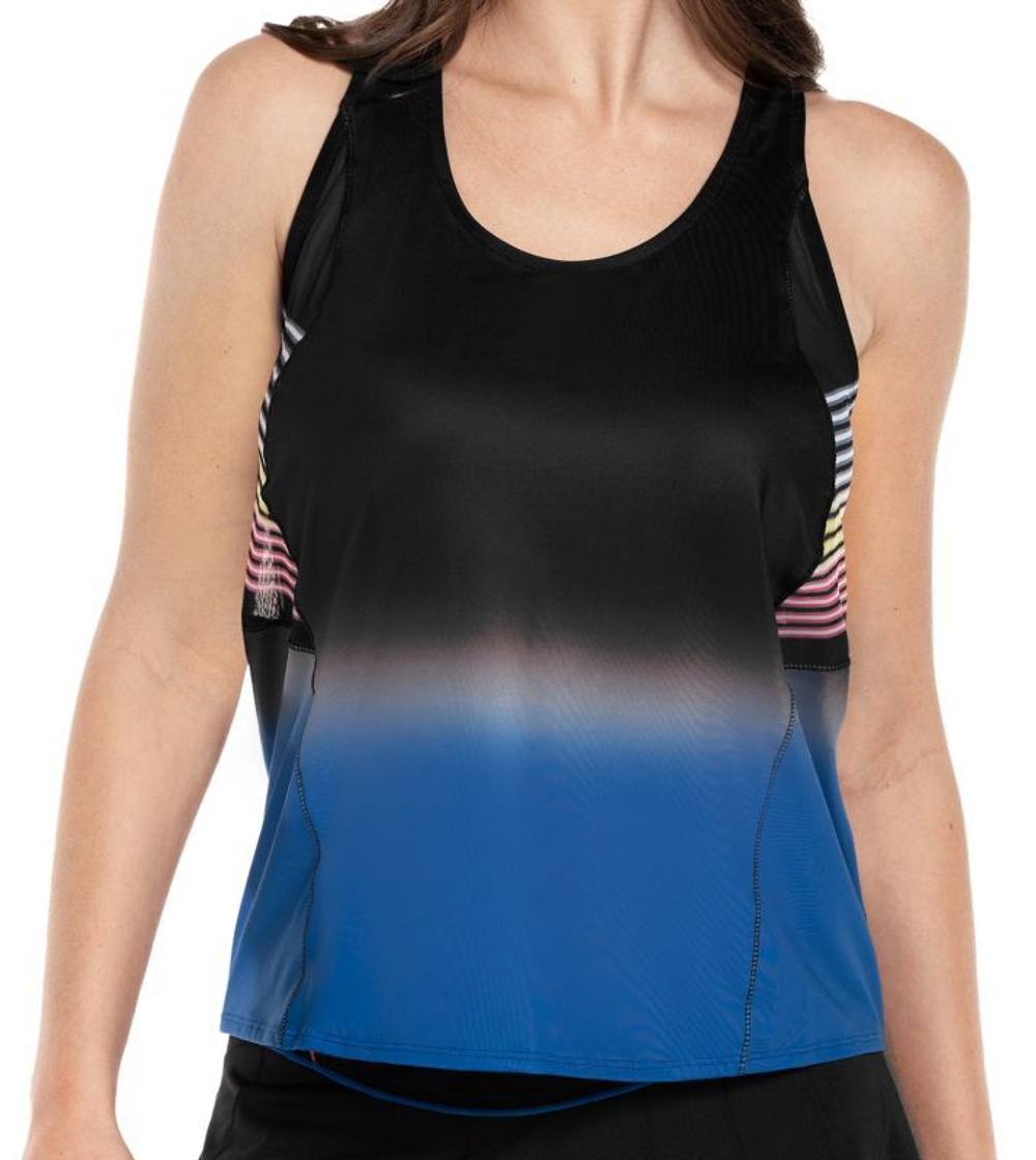 Женский топ теннисный Lucky in Love Neon Lights Glow Up Tank - electric blue