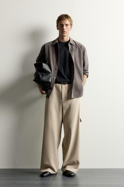 ZARA БРЮКИ КАРГО RELAXED FIT, РЫЖЕВАТО-КОРИЧНЕВЫЙ