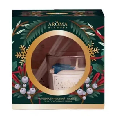 Набор Прикосновение зимы диффузор 30 мл + свеча 60 гр. Aroma Harmony