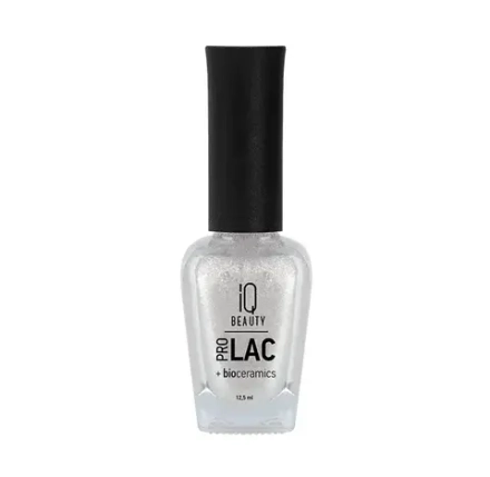 IQ BEAUTY Лак для ногтей профессиональный укрепляющий с биокерамикой #060, 12.5 мл Серебряный с шиммером