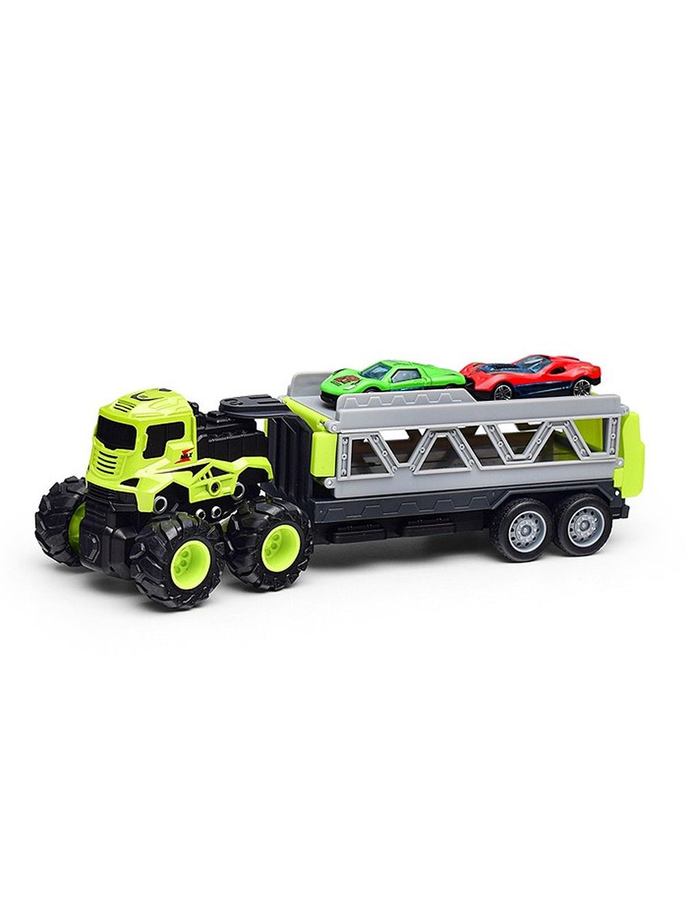 Игровой набор Автовоз в комплекте с двумя машинками зеленый (H2104-1)