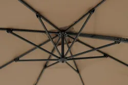"Фабриано" зонт двухкупольный 3x3м на алюминиевой опоре, тент бежевый