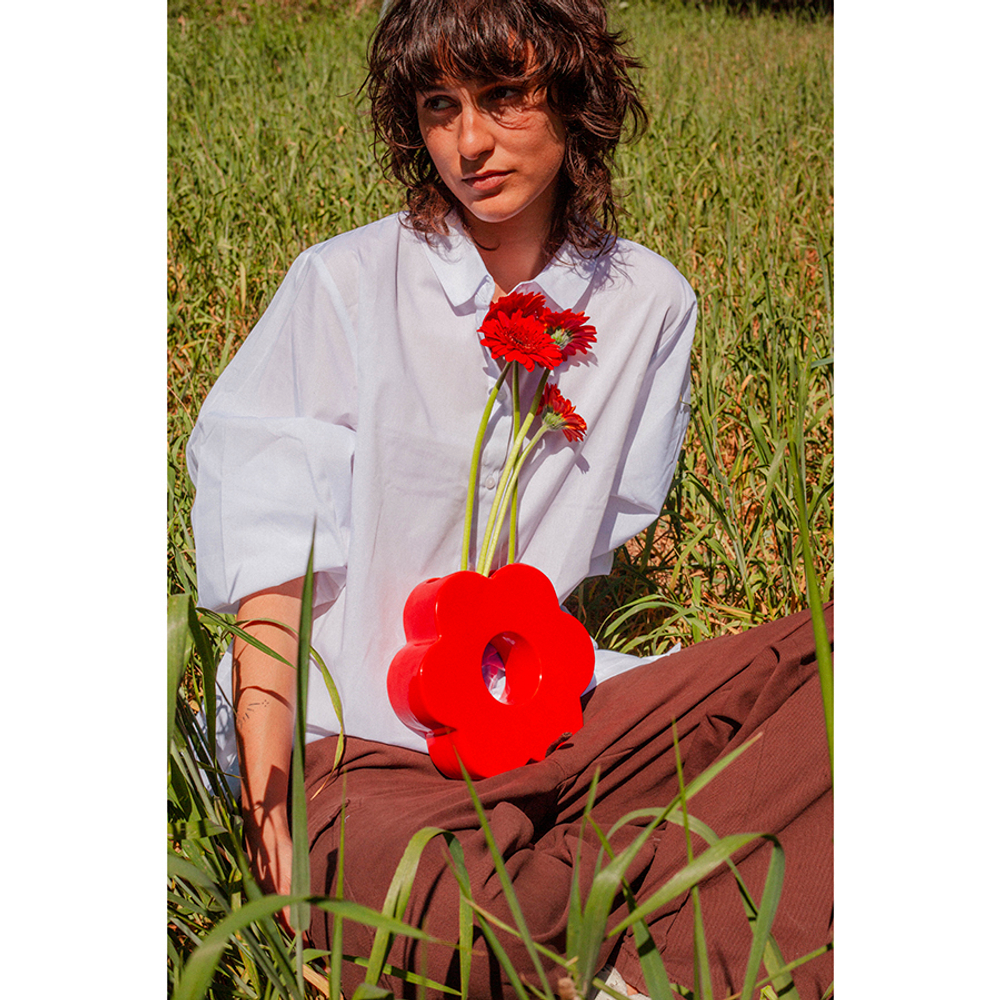 Ваза для цветов daisy, 20 см, красная