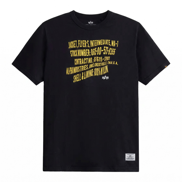 Футболка Alpha Industries Alpha Warped Label Tee Black (Черный)