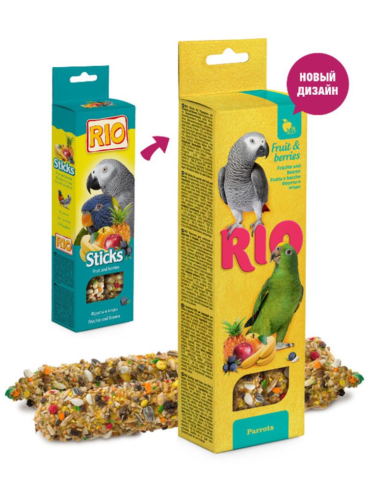 RIO палочки для попугаев с фруктами и ягодами коробка 2*90г