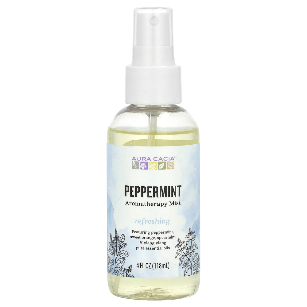 Aura Cacia, Ароматерапевтический спрей, перечная мята, 118 мл (4 жидк. унц.)