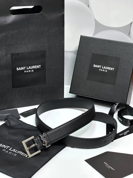 Ремень SAINT LAURENT с пряжкой CASSANDRE