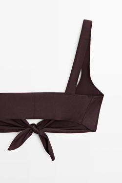 Massimo Dutti Топ-бикини с блестками, коричневый