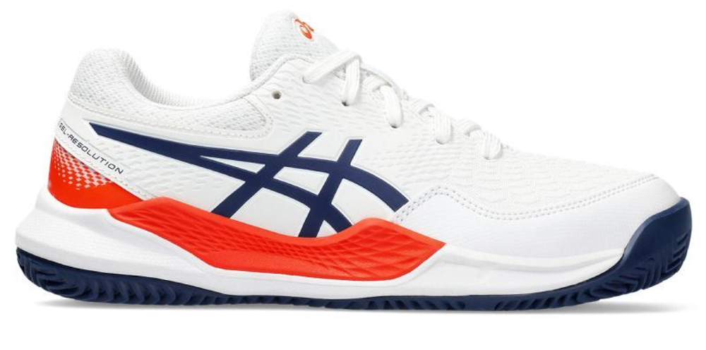 детские Кроссовки теннисные Asics Gel-Resolution 9 GS Clay - белый