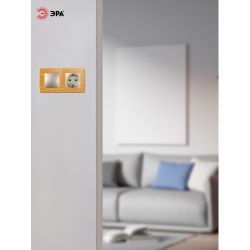 12-5002-07 ЭРА Рамка на 2 поста, Эра12, ольха | Эра 12