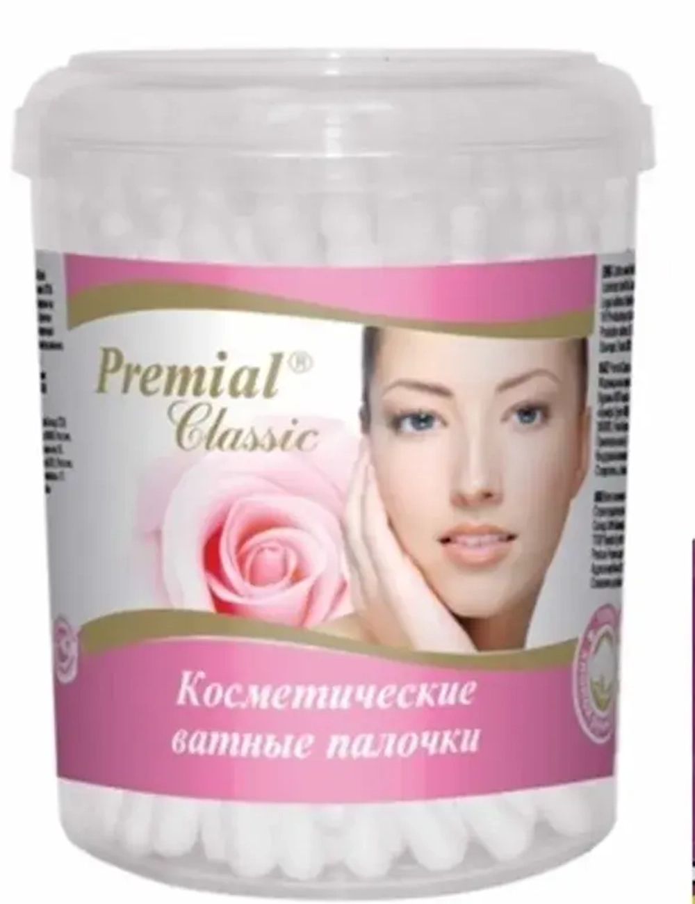 Ватные палочки PREMIAL classic 100шт стакан