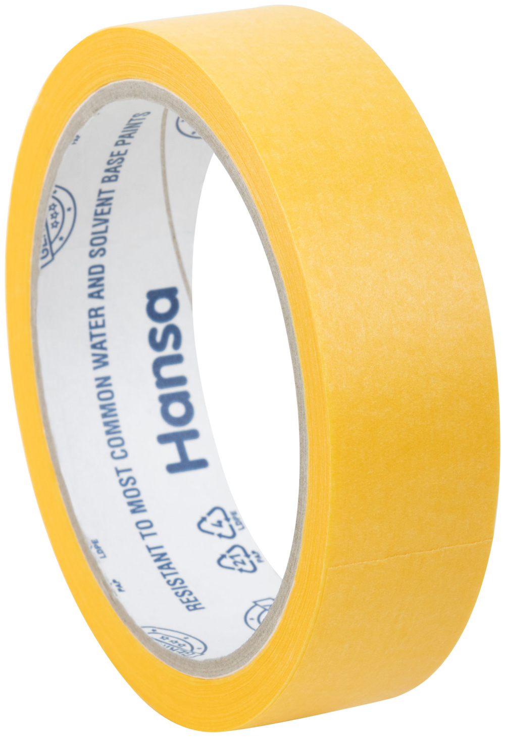 Малярная лента Hansa из японской бумаги 和紙 Washi для точных краев, желтая, 25 мм x 25 м
