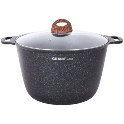 Кастрюля 10л «Granit ultra»(blue) со стеклянной крышкой кгг102а