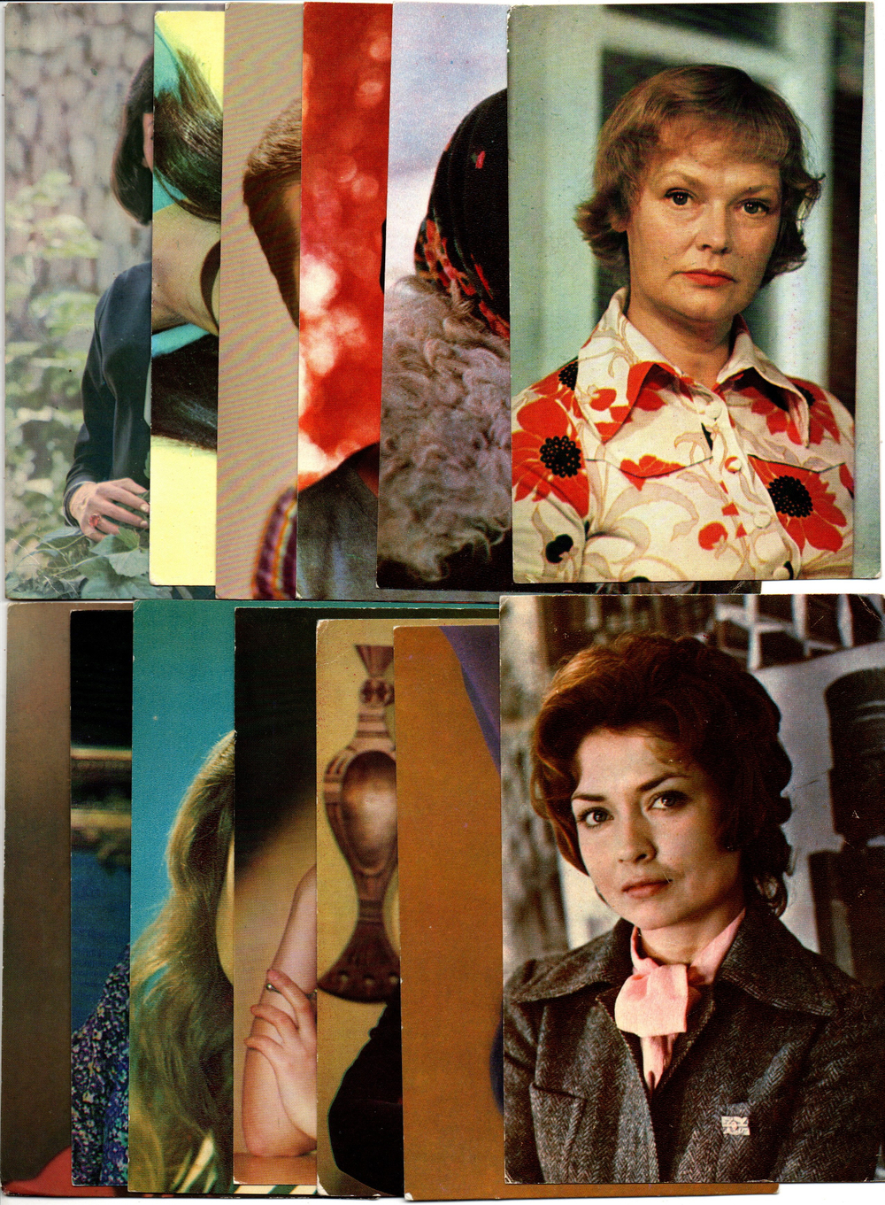 №76 Открытки Артисты и актёры СССР 1970–1980-е г. 25 штук. Цветные, чистые, без повторов