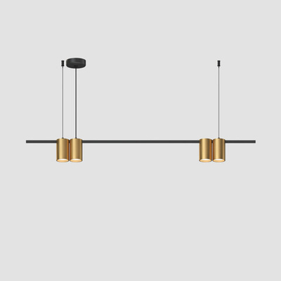 DK4061-BK+SG Подвесной светильник ORBIT, IP20, 4xGU10 LED до 15 Вт, черный + сатинированное золото, алюминий