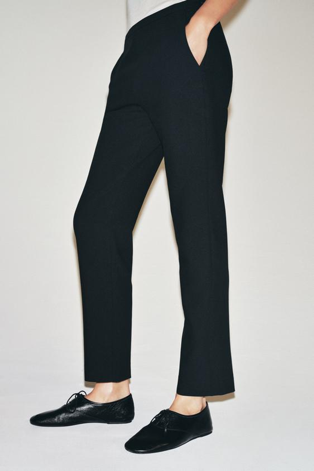 ZARA БРЮКИ ПРЯМОГО КРОЯ — ZW COLLECTION, ЧЕРНЫЙ
