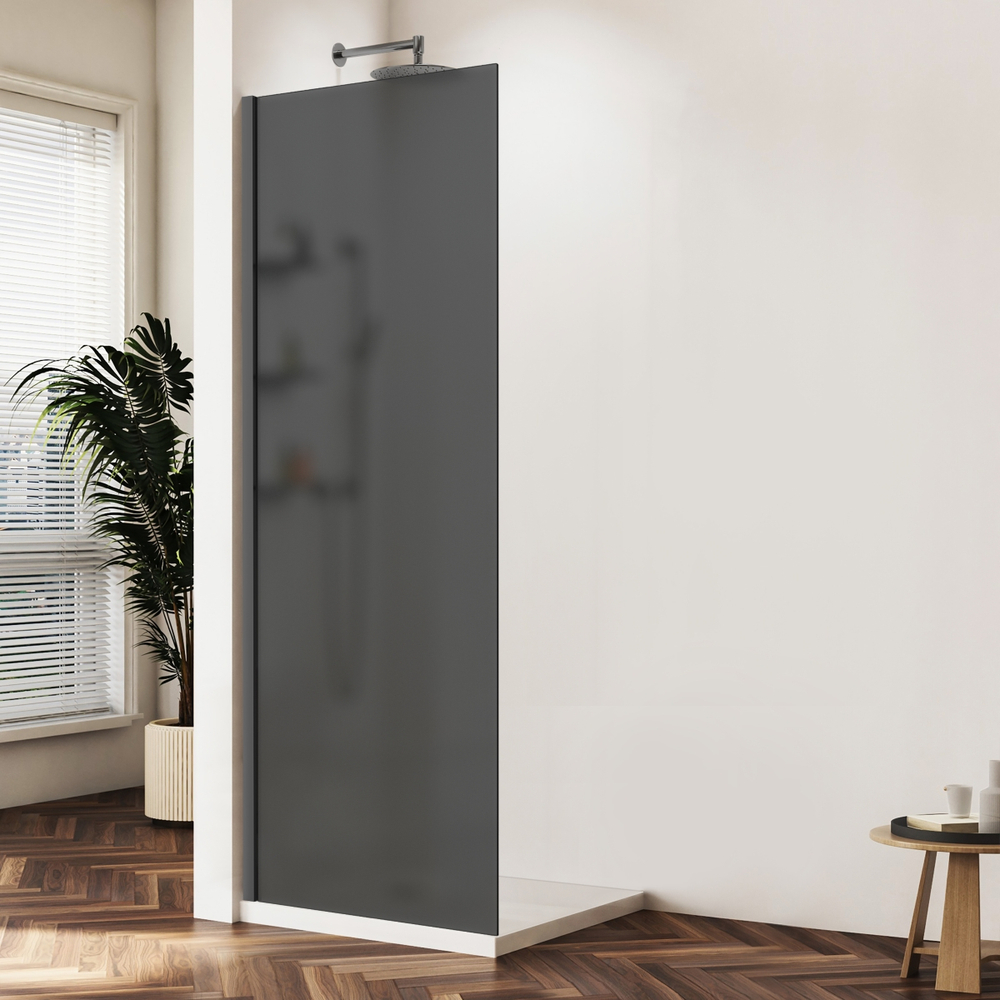 Душевая перегородка Vincea Волк-Ин (Walk-In) VSW-1HWS900GFGM, 900*2000, вороненая сталь, стекло матовое тонированное