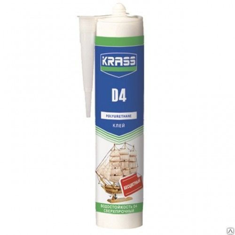 Клей KRASS полиуретановый D4 бесцв. 280мл Клей KRASS полиуретановый D4 бесцв. 280мл